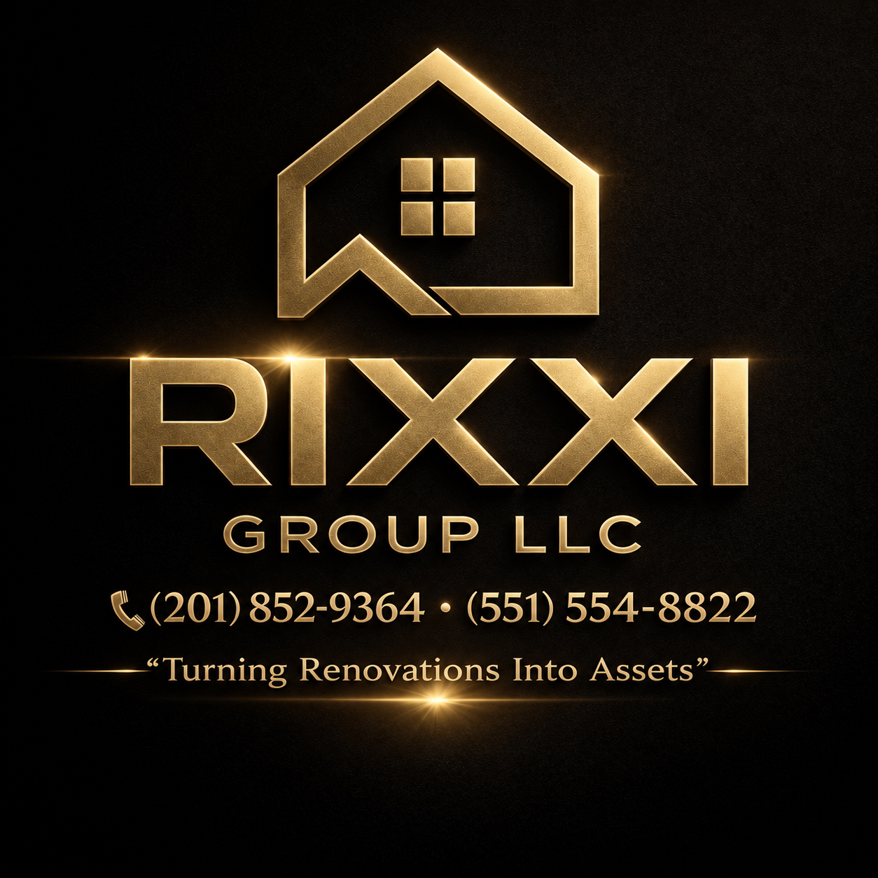 Metallic gold RiXXi Group LLC logo
